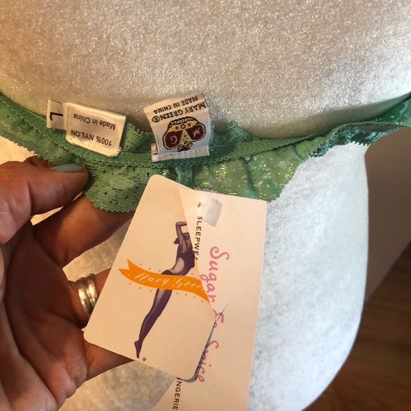 Mary Green Bralette Black/Green Size L - Picture 3 of 3